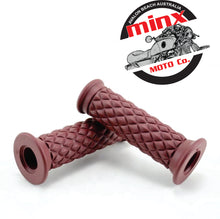 Load image into Gallery viewer, Diamond Motorcycle Cafe Racer Hand Grip Brown 22mm