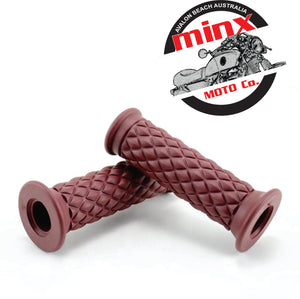 Diamond Motorcycle Cafe Racer Hand Grip Brown 22mm