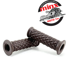 Load image into Gallery viewer, Diamond Motorcycle Cafe Racer Hand Grip Dark Brown 22mm