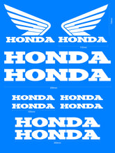 Load image into Gallery viewer, Honda Replica Name and Wings Vinyl Badge Sticker Decal Sheet Motocross Window Car Helmet Black