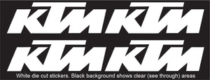 KTM Replica Name Vinyl Sticker Decal Sizes 50mm to 400mm Set of 4 Motocross Window Car Helmet