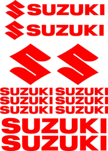 SUZUKI Name and Logo Vinyl Badge Sticker Decal Sheet Motocross Window Car Helmet Black