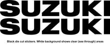 Load image into Gallery viewer, SUZUKI Replica Name Vinyl Sticker Decal Sizes 100mm to 500mm Set of 4 Motocross Window Car Helmet