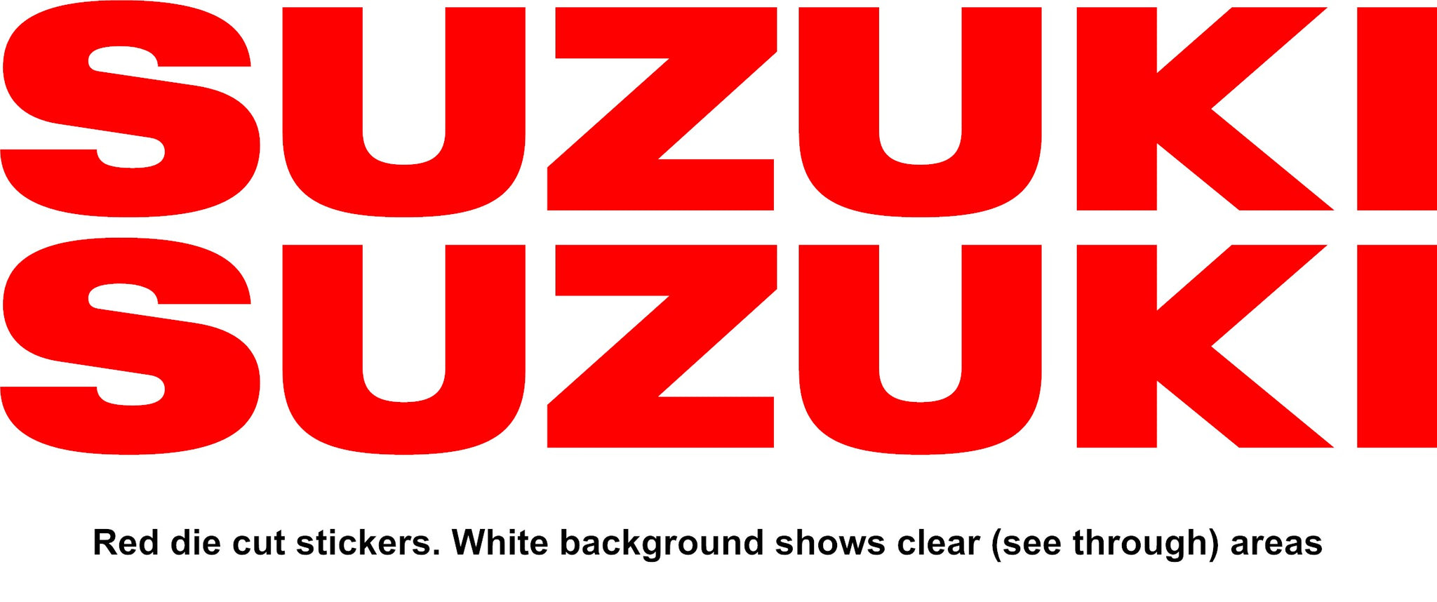 SUZUKI Replica Name Vinyl Sticker Decal Sizes 100mm to 500mm Set