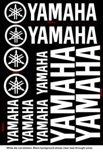YAMAHA Name and Logo Vinyl Badge Sticker Decal Sheet Motocross Window Car Helmet Black